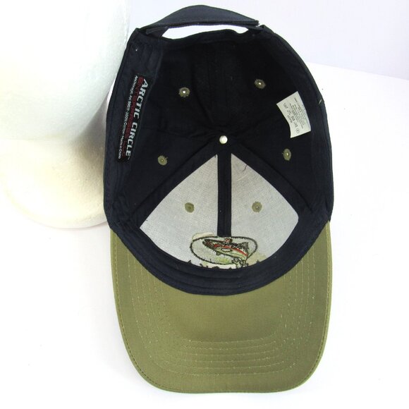 Alaska Embroidered Logo with Fish Men's Blue Adjustable Strap Back Cap Hat - Picture 7 of 8